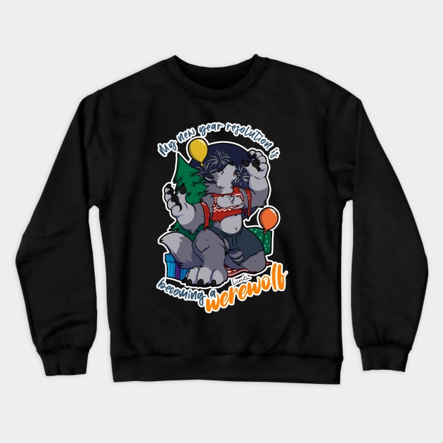 New year resolution werewolf Crewneck Sweatshirt by licographics